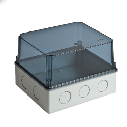 67067П Тусо Коробка распаячная для о/п и монтажа приборов, 247х199х165мм (прозрачная крышка)